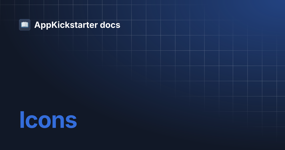 Icons appkickstarter docs